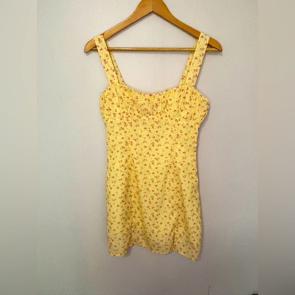 Princess Polly Freya Mini Yellow Floral Dress size 4